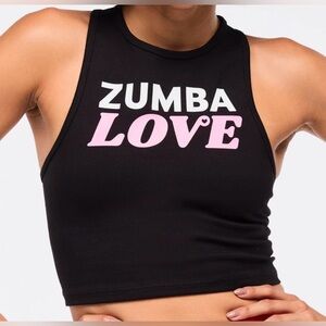 Zumba Love Black and Pink Crop Tank Top